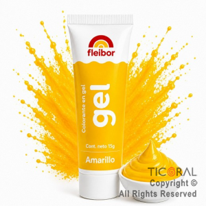 COLORANTE EN GEL FLEIGEL AMARILLO X 15 GR (PACK X 4 UNIDADES)